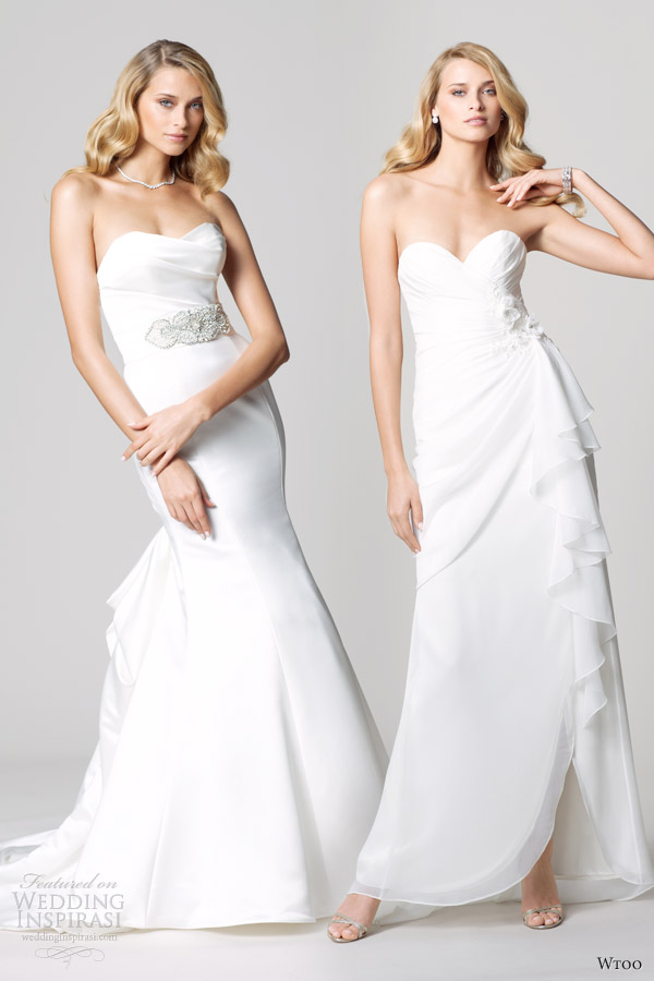 wtoo fall 2012 strapless wedding dresses waist accent