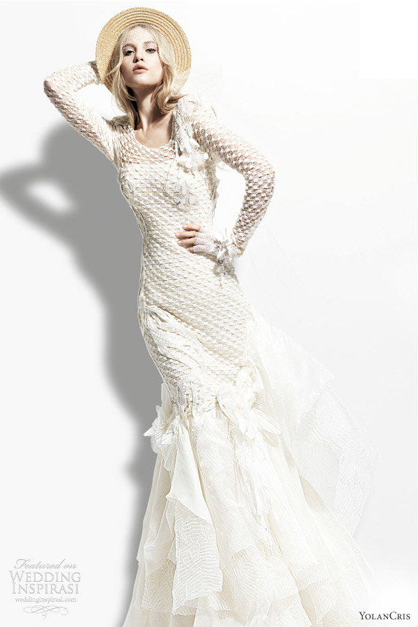 yolan cris 2013 chelsea girl bombay long sleeve wedding dress