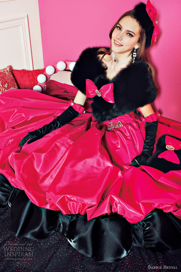 barbie bridal wedding dress black cherry pink ball gown barbie bridal wedding dress black cherry pink ball gown