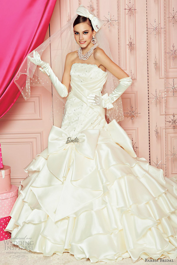 barbie bridal wedding dresses 2012 white ball gown