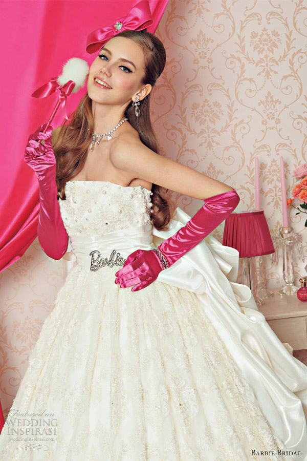 barbie wedding dresses 2012 off white strapless ball gown