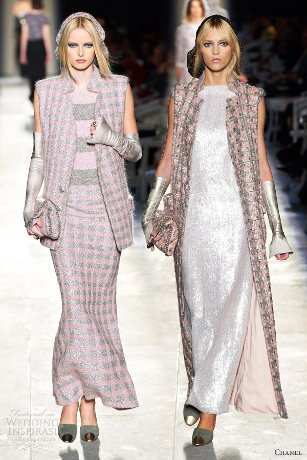 chanel fall 2012 pink metallic dress vest