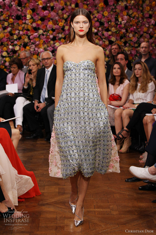 christian dior couture fall 2012 2013 blue pink floral embroidered dress