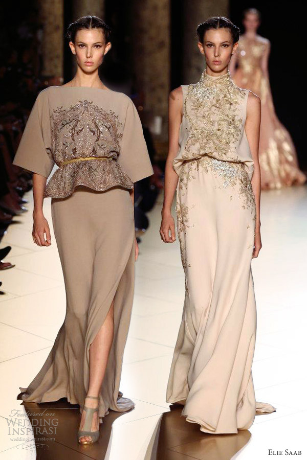 elie saab fall 2012 couture collection halter neck gown sleeves