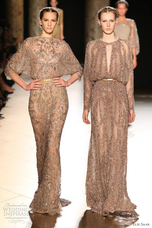 elie saab fall 2012 couture copper dresses sleeves