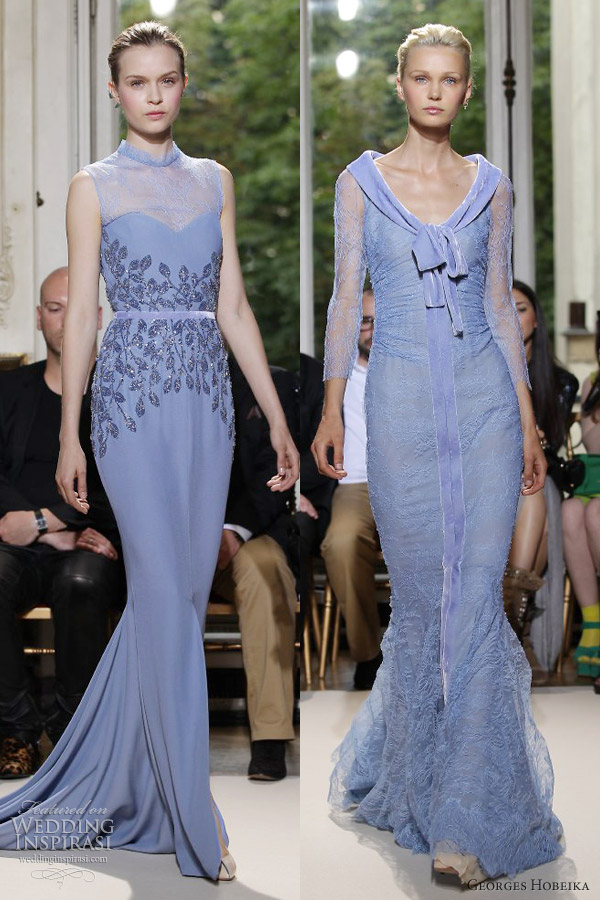 georges hobeika couture fall 2012 pale blue sheath gowns