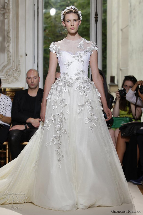 georges hobeika fall 2012 couture wedding dress cap sleeves