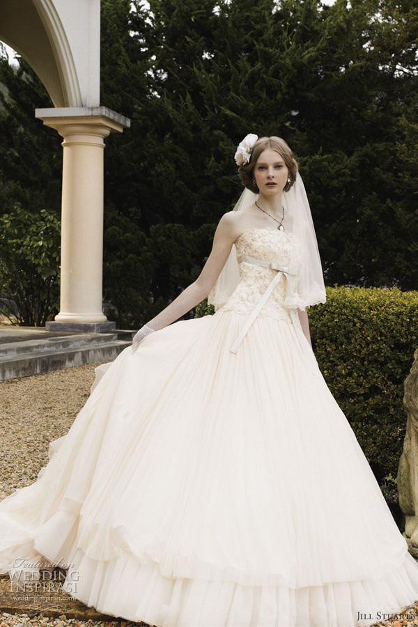 jill stuart bridal 2012 strapless ball gown