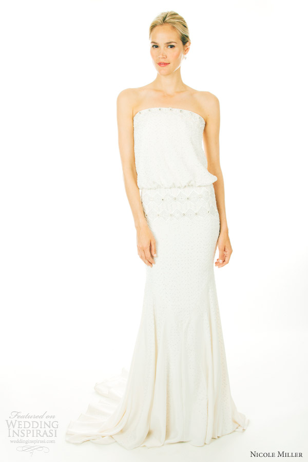 nicole miller bridal fall 2012 strapless blouson wedding dress