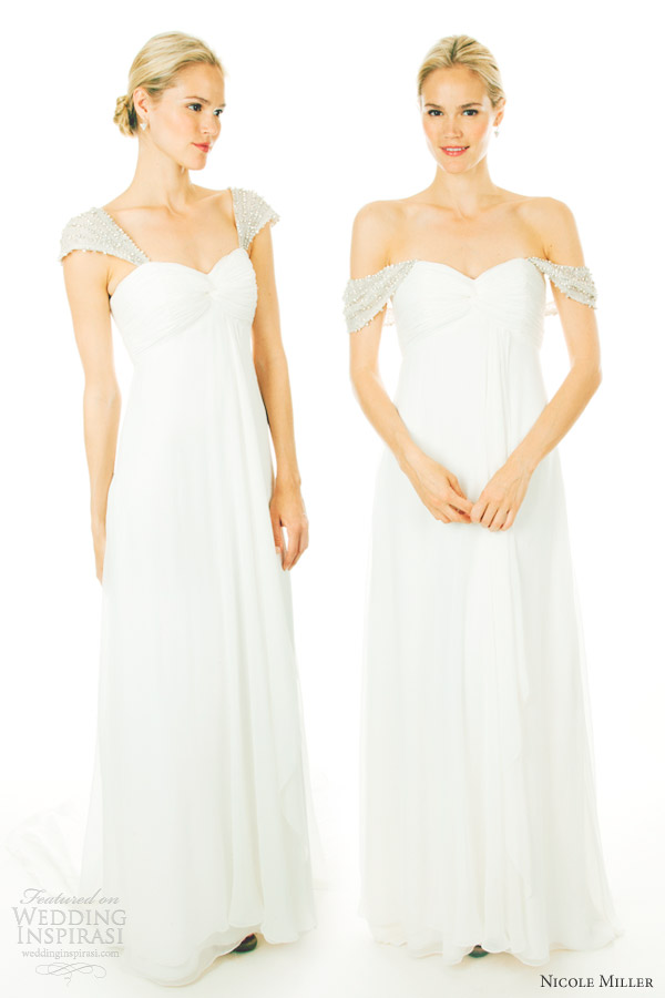 nicole miller fall 2012 empire wedding dress sleeves