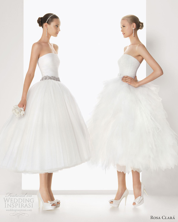 rosa clara bridal 2013 bombai bolonia tea length short wedding dresses