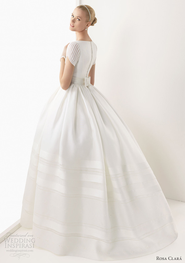 rosa clara wedding dress 2013 brenda short sleeve ball gown