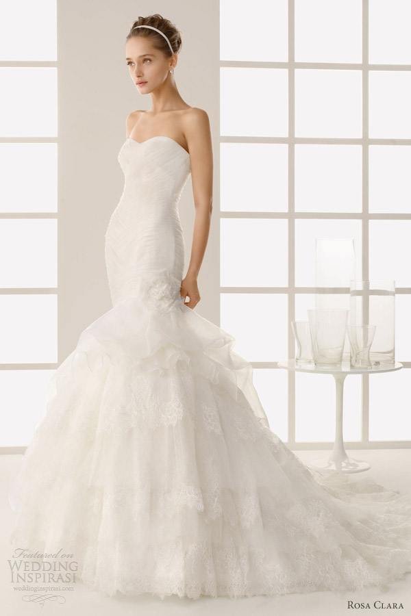 rosa clara wedding dresses 2013 two dimas strapless mermaid ruffle skirt