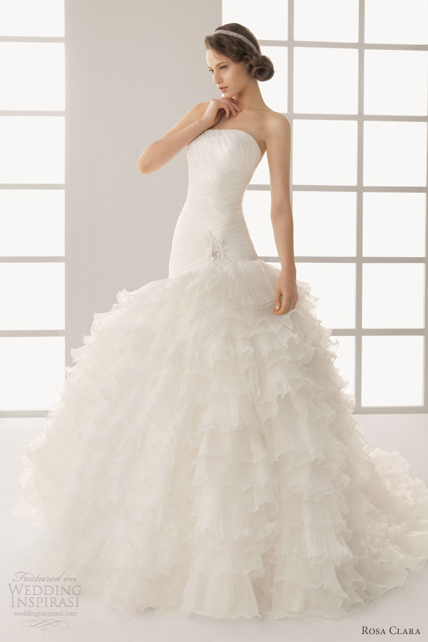 rosa clara wedding dresses 2013 two dorotea ruffle ball gown drop waist