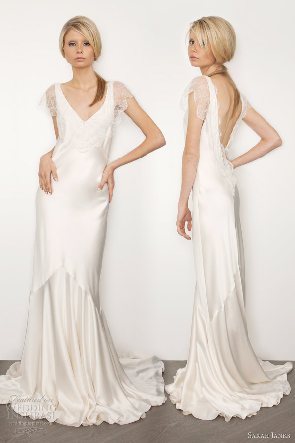 sarah janks 2013 bridal couture belinda silk sheath wedding dress sleeves