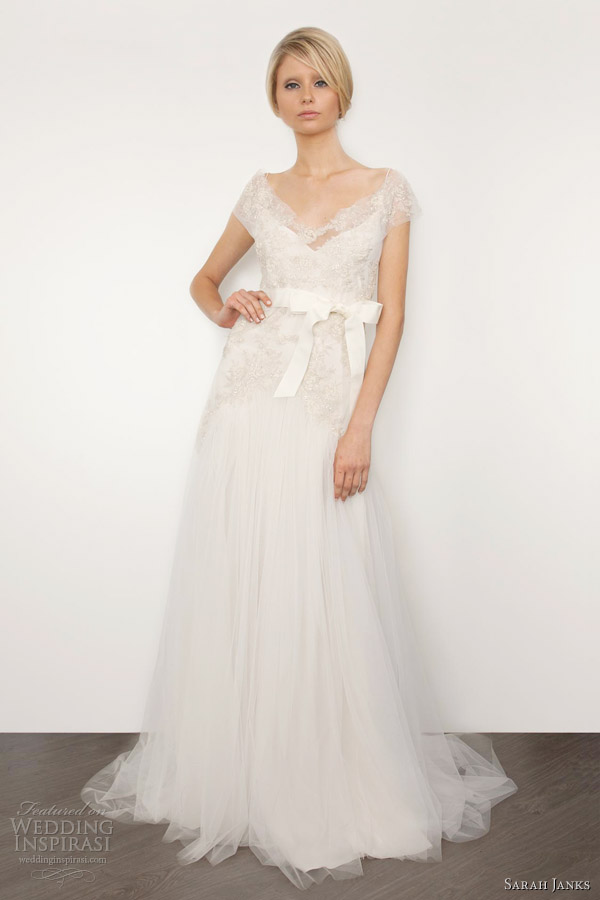 sarah janks brida  couture 2013 bethan antique white wedding dress