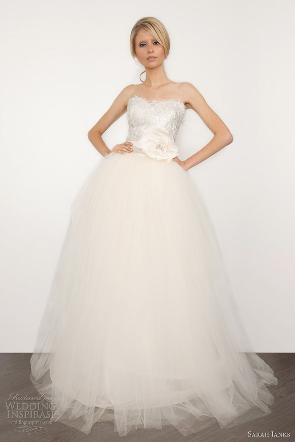 sarah janks bridal 2013 couture coco strapless ball gown wedding dress
