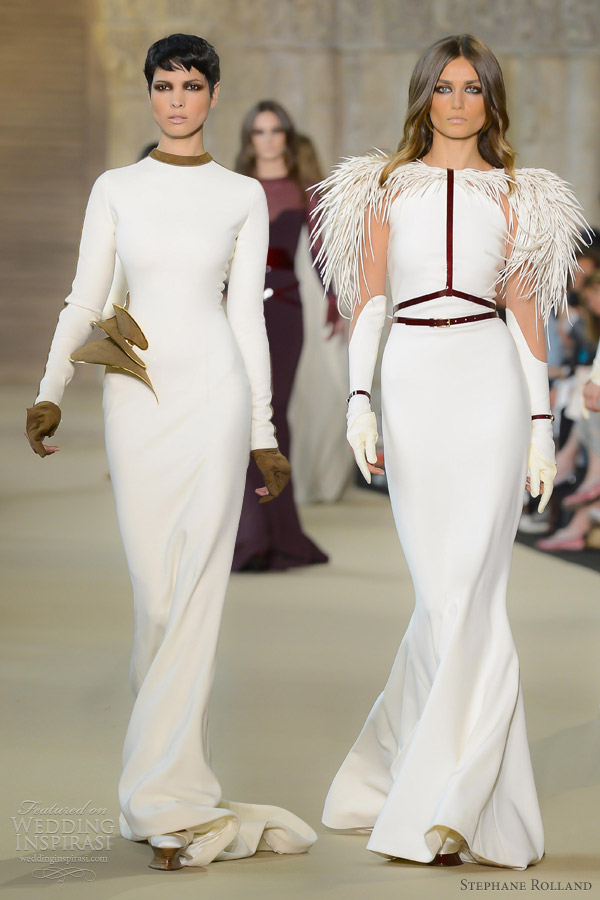stephane rolland couture fall 2012 2013 white long sleeve gowns