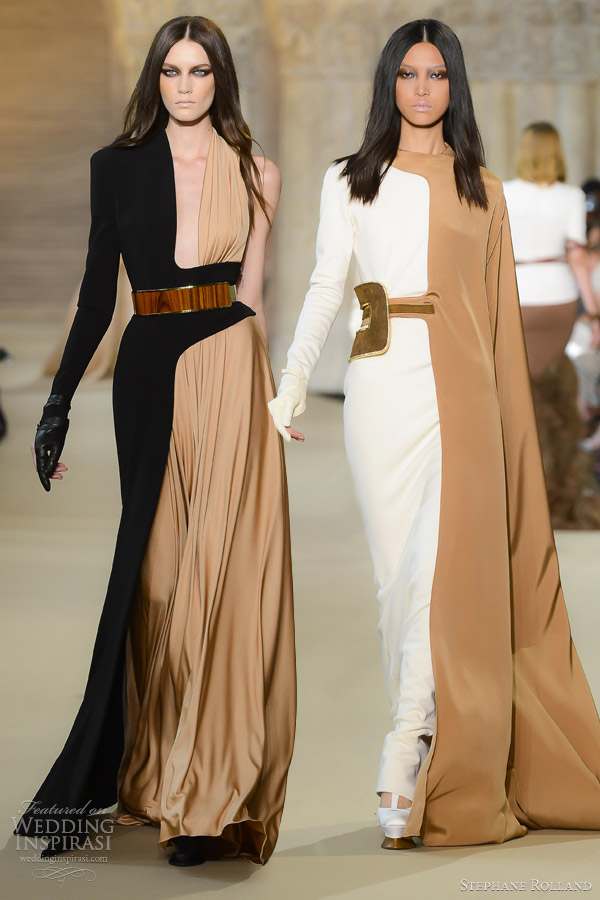 stephane rolland fall 2012 couture half color block dresses