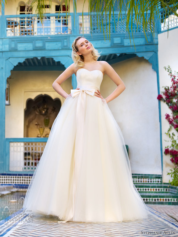 stephanie allin 2013 bardot strapless wedding dress