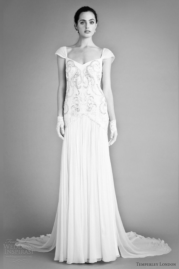 temperley london bridal fall 2012 juniper wedding dress cap sleeves