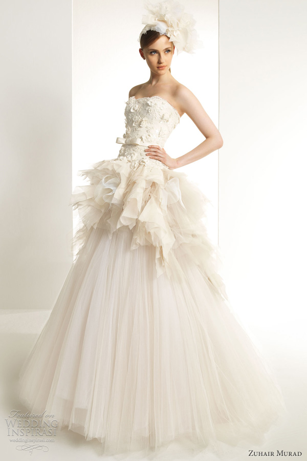 zuhair murad 2013 bridal kaolin wedding dress strapless ball gown novia