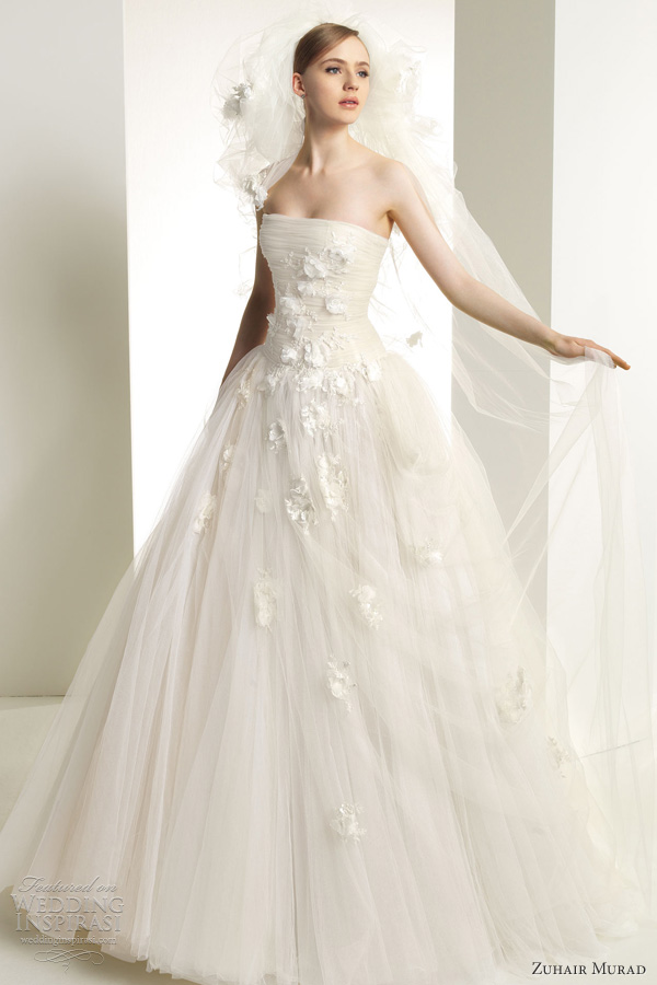 zuhair murad bridal 2013 kerry wedding dress strapless tulle ballgown