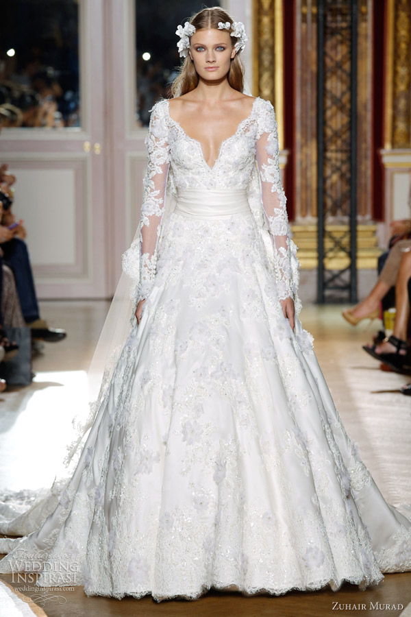 zuhair murad fall 2012 couture wedding dress lace long sleeves zuhair murad fall 2012 couture wedding dress lace long sleeves