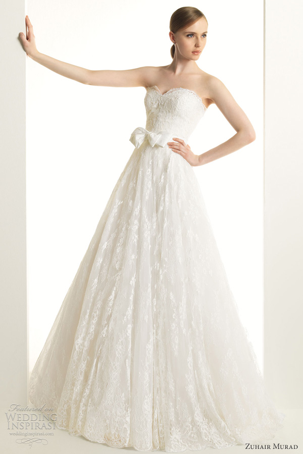 zuhair murad wedding dresses 2013 ketty strapless lace a line gown