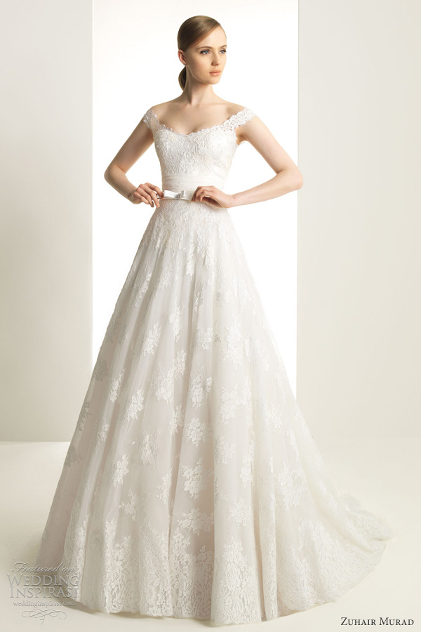 zuhair murad wedding dresses 2013 kiev bridal gown off shoulder lace straps