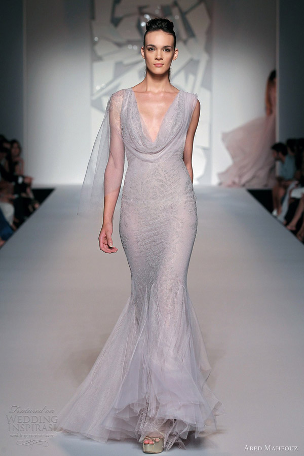 abed mahfouz couture fall 2012  mermaid gown cowl neck