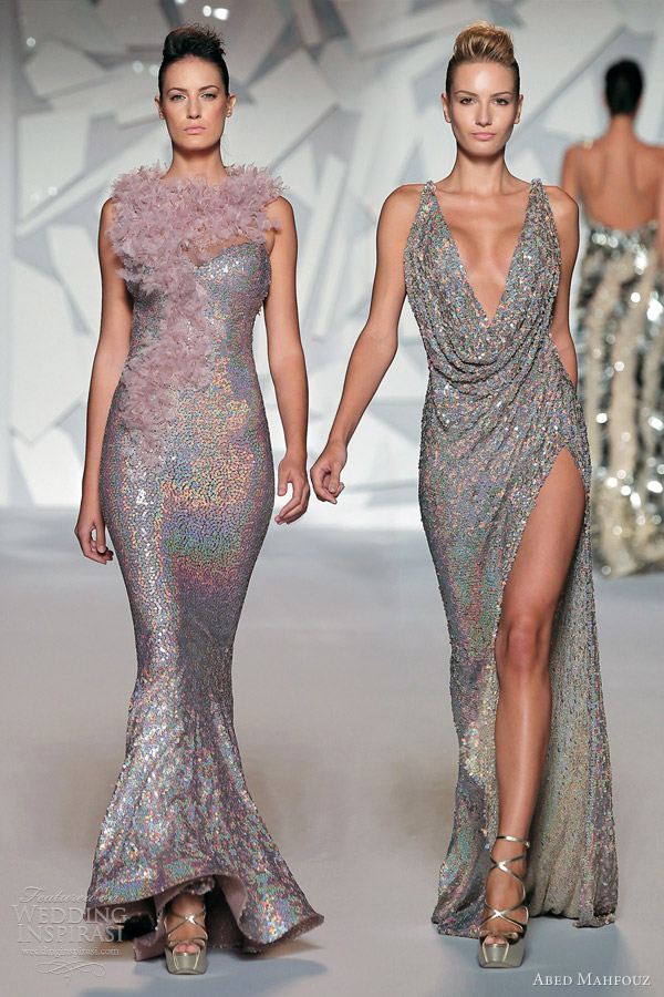 abed mahfouz fall 2012 2013 couture sheath gowns multi color sequins