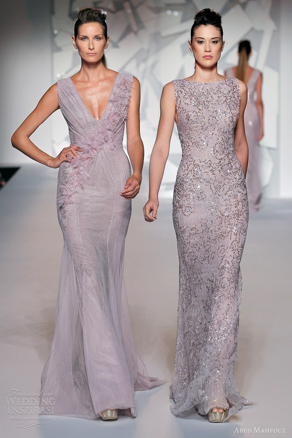 abed mahfouz fall 2012 couture sleeveless purple pale lilac lavender gowns