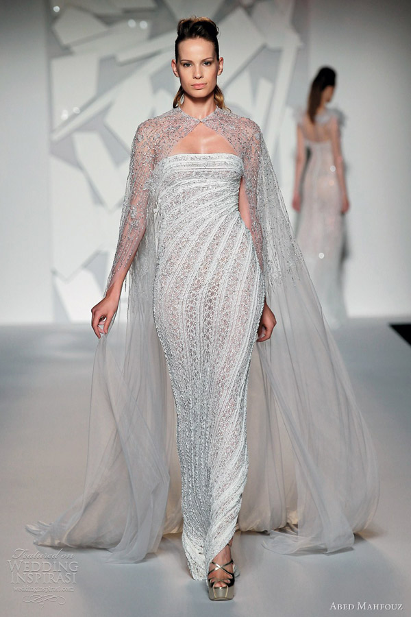 abed mahfouz fall 2012 couture strapless dress cape bead