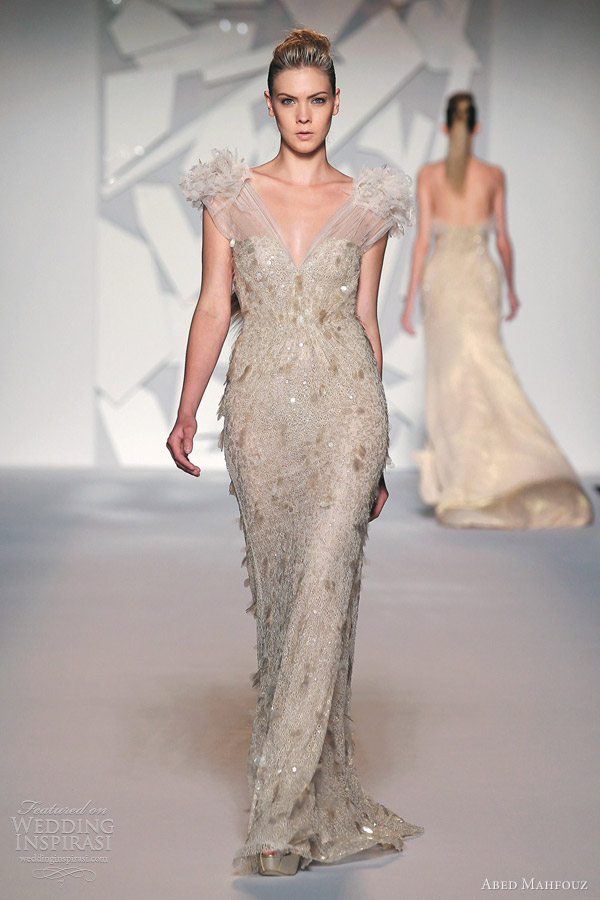 abed mahfouz fall 2012 gown gathered straps