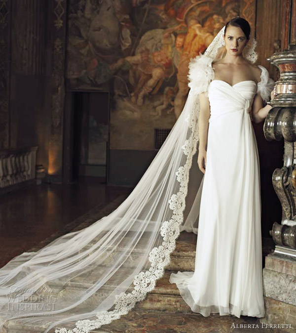 alberta ferretti wedding dresses 2013 bridal column gown short sleeves
