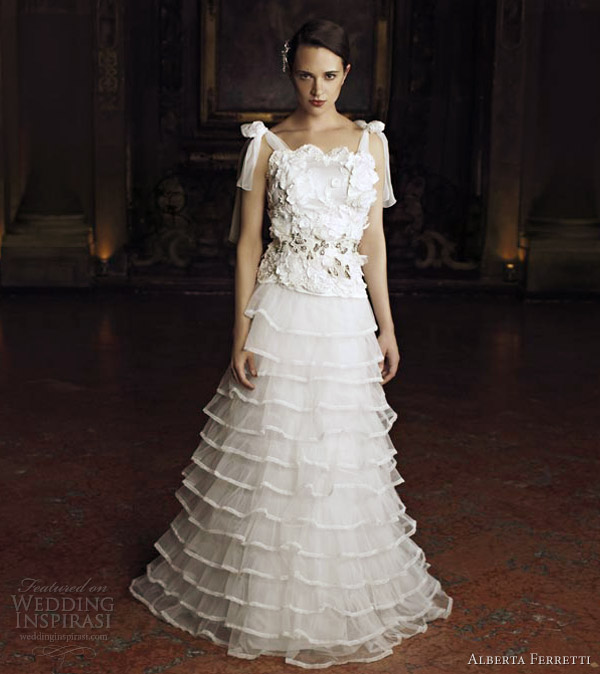 alberta ferretti wedding dresses 2013 magnolia gown tie up straps tiers