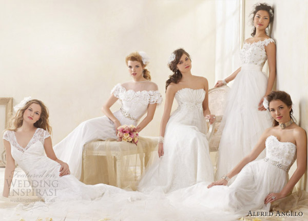 alfred angelo modern vintage bridal wedding dresses 2012