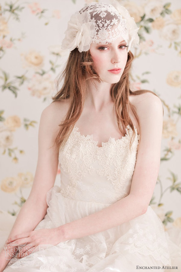 enchanted atelier spring 2013 bridal accessories dauphine lace cap