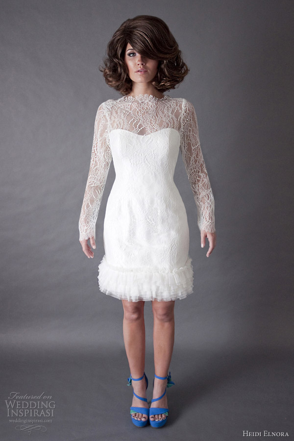 heidi elnora bridal spring 2013 jackie o wedding dress chantilly lace mini