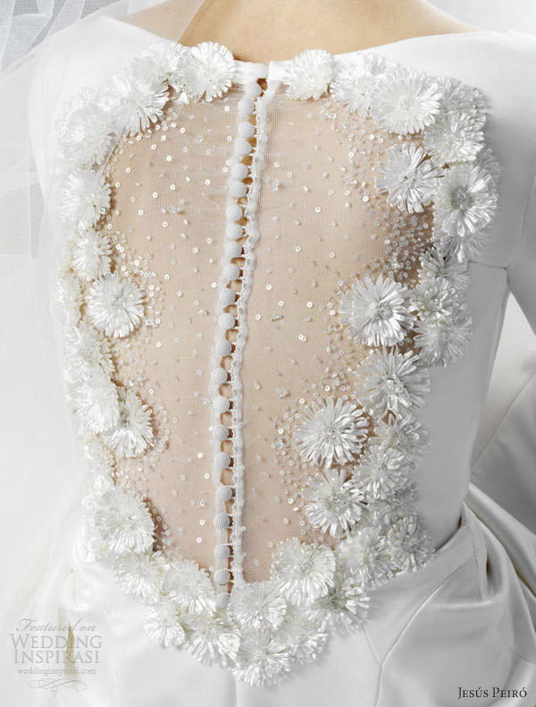 jesus peiro 2013 long sleeve gown twilight wedding dress illusion back closeup