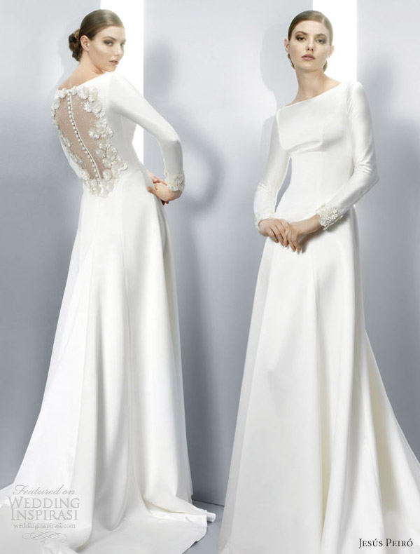 jesus peiro 2013 long sleeve gown twilight wedding dress illusion back