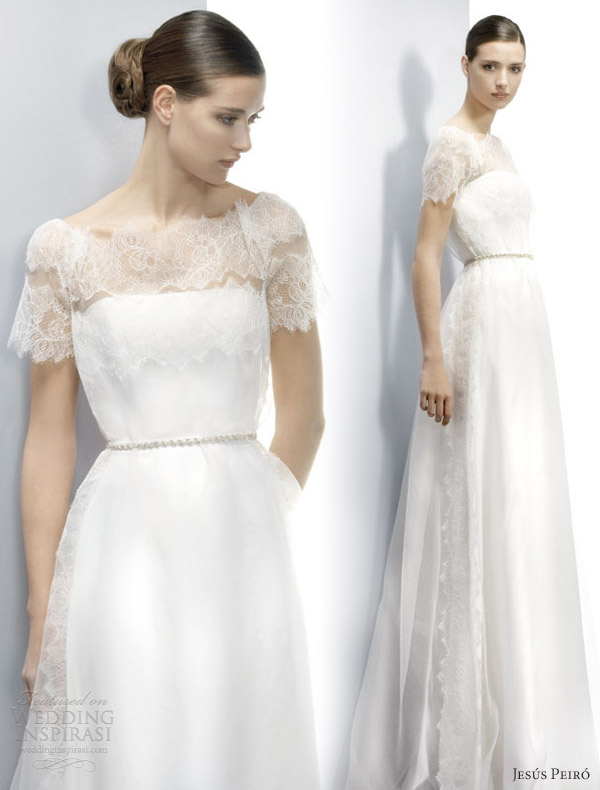 jesus peiro wedding dresses 2013 lace short sleeve gown