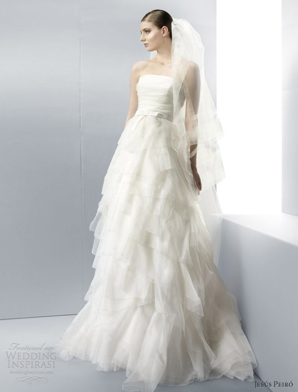 jesus peiro wedding dresses 2013 strapless gown tiered skirt