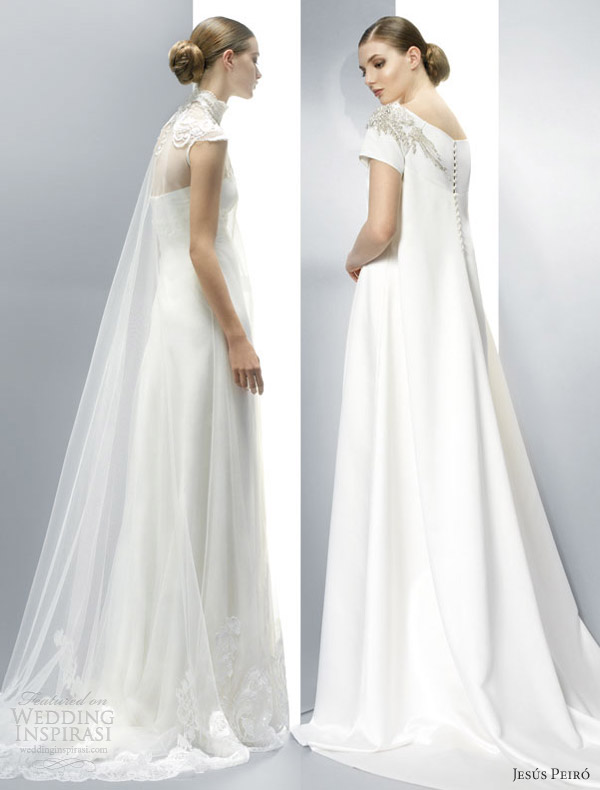 jesus peiro wedding dresses 2013 watteau train cape illusion