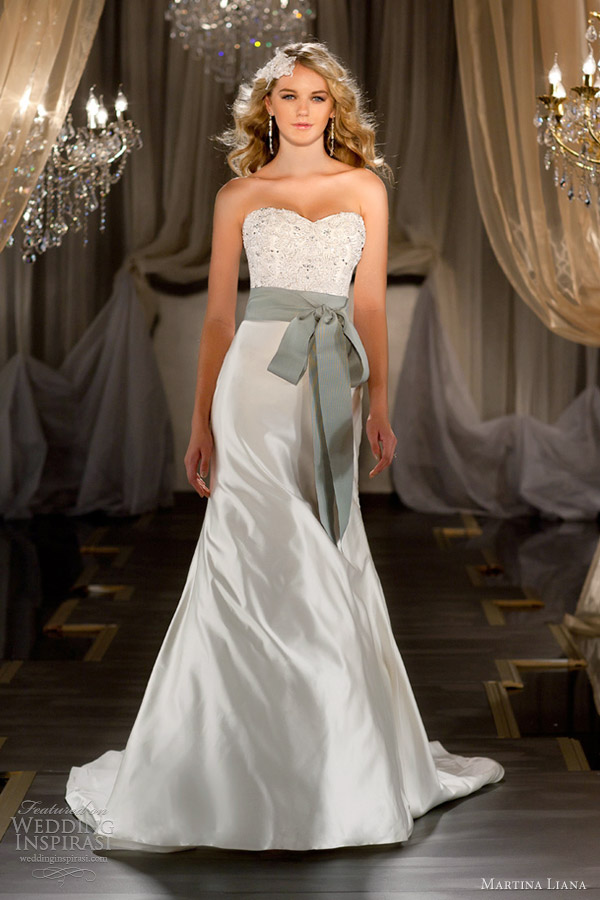 martina liana fall 2012 2013 strapless wedding dress sash 430