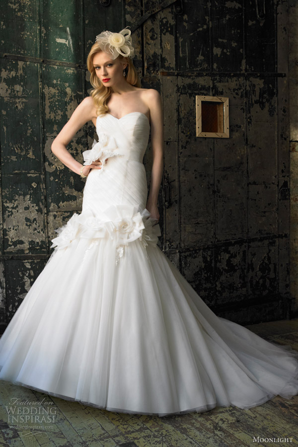 moonlight bridal collection fall 2012 strapless mermaid gown j6231