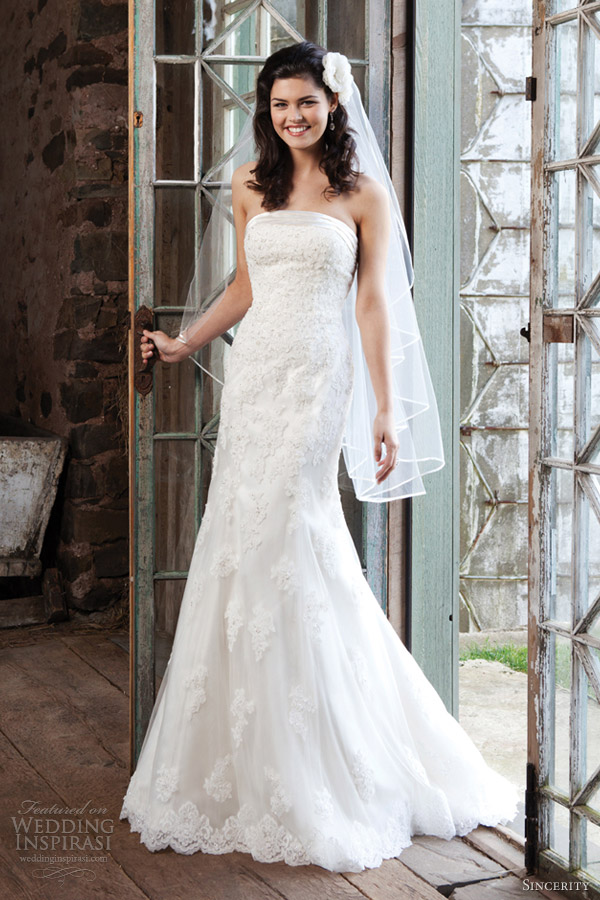 sincerity bridal wedding dresses 2013 strapless gown style 3704