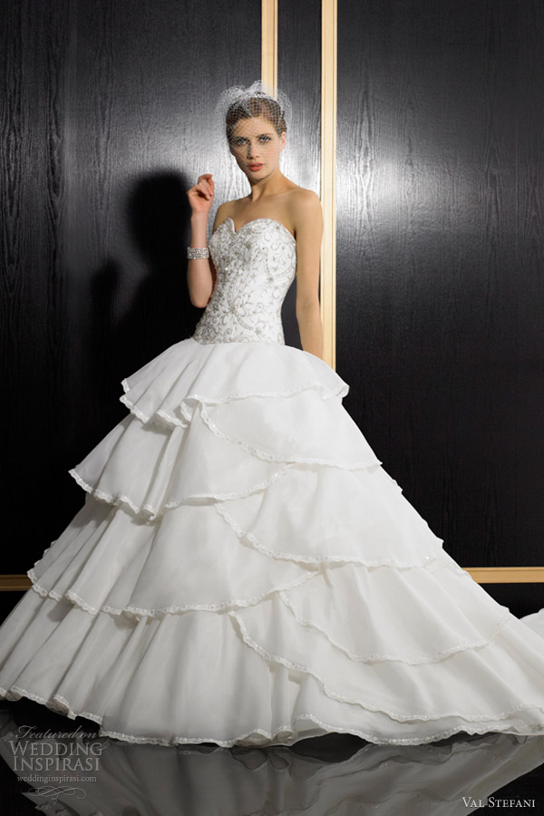 val stefani bridal fall 2012 strapless silky organza ball gown d8028