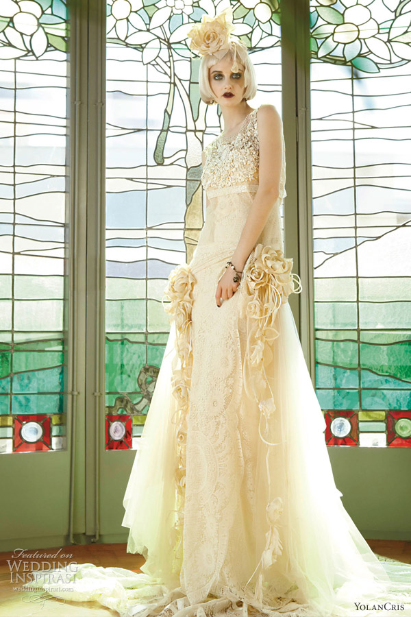 yolan cris wedding dresses 2013 le mans romantic bridal gown embellished